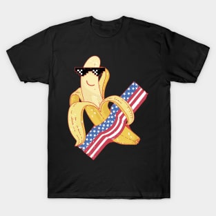 Proud to be an American 4th of July Banana Meme T-Shirt